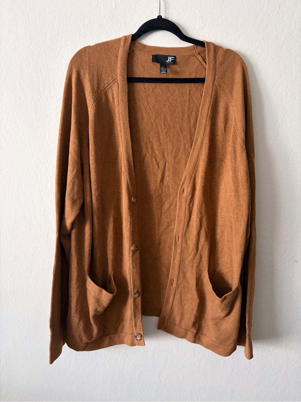 jf j.ferrar Rust Brown Button-Front Women's Cardigan
